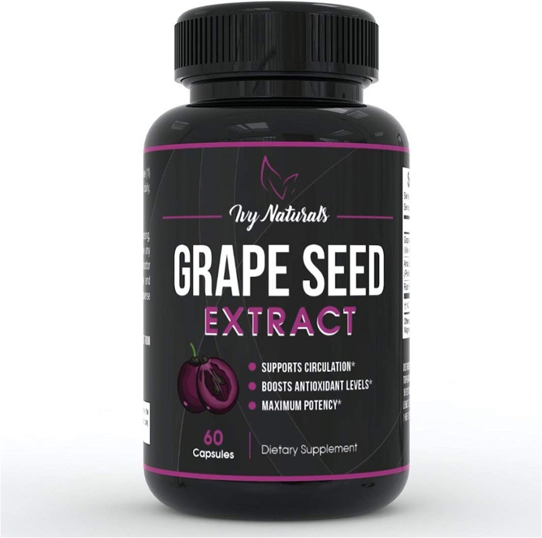 Grape Seed Extract by Ivy Naturals | Promotes Cardiovascular Health | Anti-Inflammatory Effects | Supports Bone Growth and Development