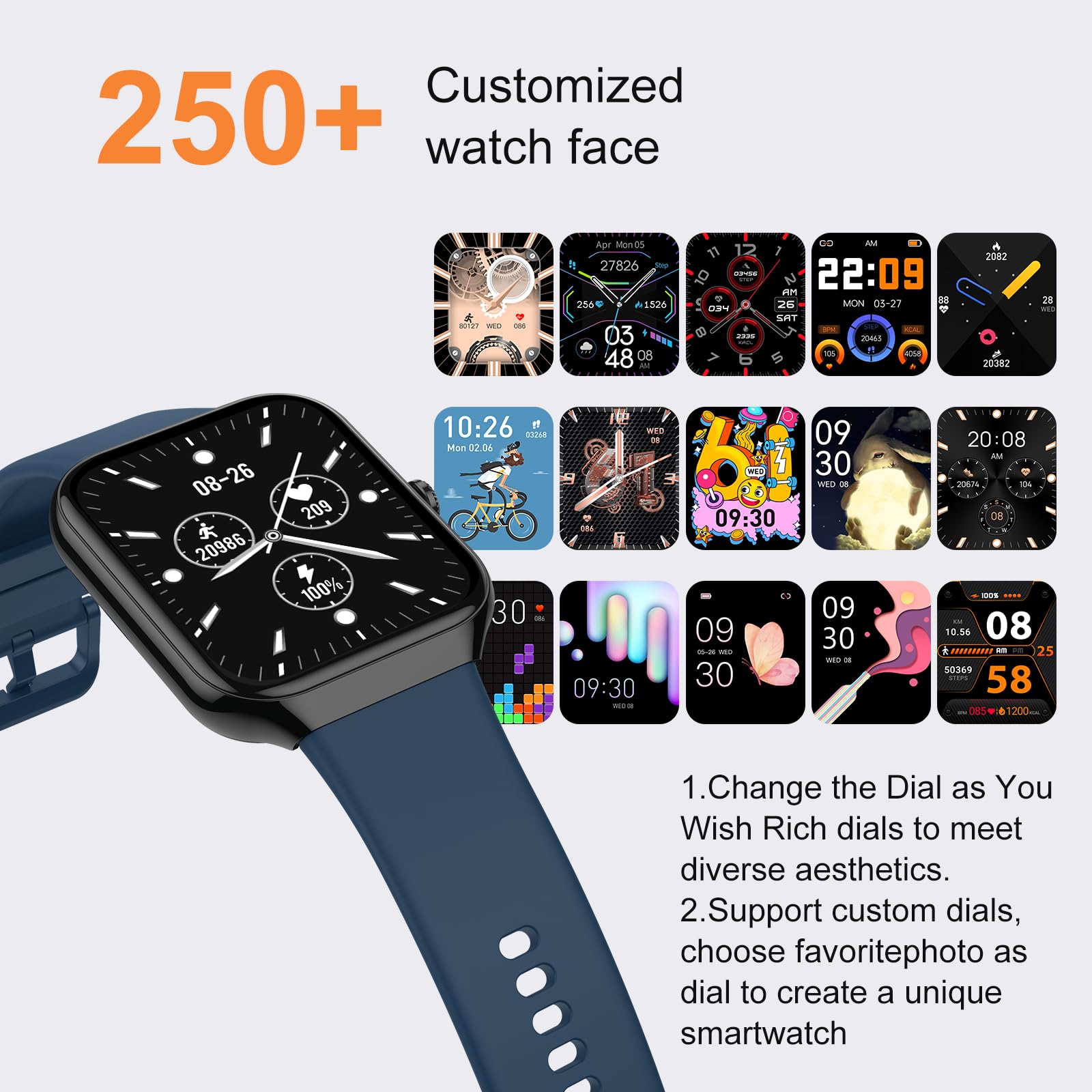 Smart Watch for Men Women Answer/Make Calls, 1.96