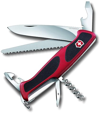 Victorinox Taschenmesser Ranger Grip 55 (12 Funktionen, Feststellklinge, Säge)