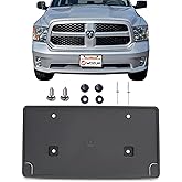 WOZUA Front Bumper License Plate Brackets Holder Mounting for 2013-2018 Ram 1500,2019-2024 1500 Classic,(Only Plastic Bumper) for CH1068128 68141642AA,(May not fit Your Model. See Pic 2 for Details)