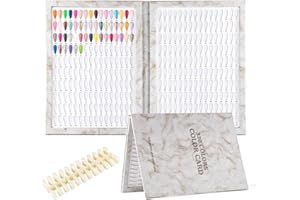 NMKL38 320 Nail Colors Chart Nail Gel Polish Display Book with 240 False Nail Tips Professional Salon Nail Color Swatches Nail Practice Card Board (Gray)