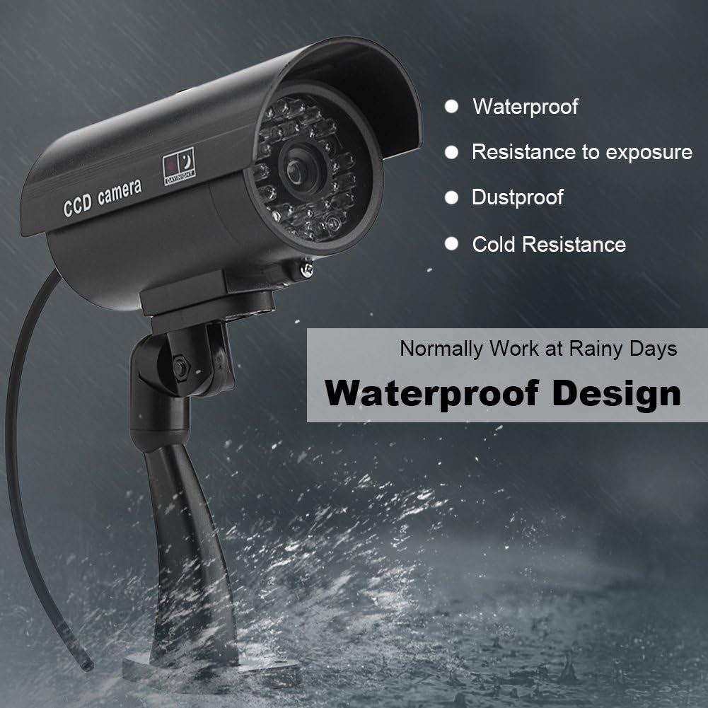 Dummy Security Camera Outdoor CCTV Flashing LED Waterproof Bullet