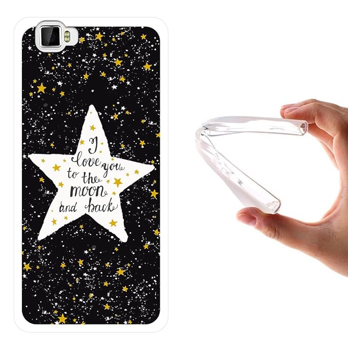 WoowCase Cubot X17 Hülle, Handyhülle Silikon für [ Cubot X17 ] Star Satz - I Love You to The Moon and Back Handytasche Handy 