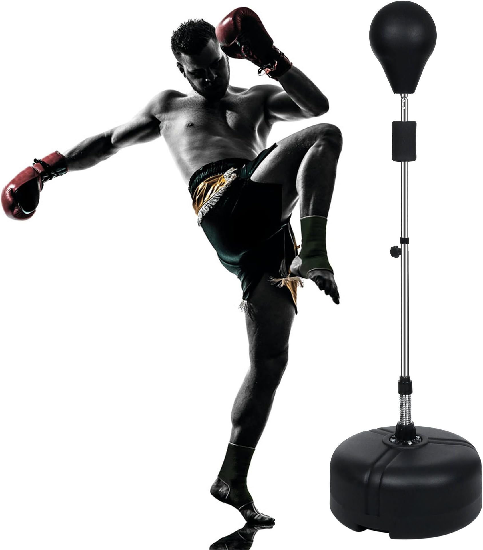 Anfan Reflex Bag Free Standing Boxing Speed Punching Bag, Adjustable Height for Adult&Kid, Boxing Punching Ball