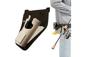 QOOWFEANIG Slide in Fishing Rod Hip Holster Adjustable Hands Free Waist Belt Holder for Wading Surf Fly & Bank Fishing Quick 