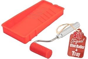 Sili Glue Roller with Silicone Application Tray for Arts Crafts Woodworking and Larger Glue Up Projects