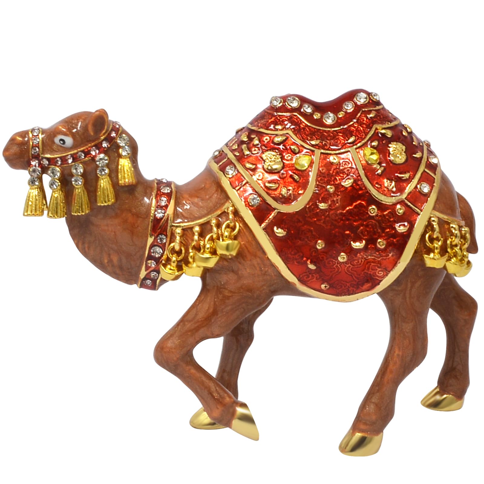 Juanxian Feng Shui Home Figurine CRIMSON RED CASH FLOW CAMEL Attract Wealth Wisdom Lucky Gift Bring Good Luck