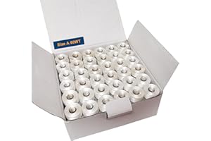 HimaPro 144 PreWound Bobbins for Embroidery and Sewing Machines Class 15 Size A (SA156) Plastic Sided 60 WT Polyester Sewing Thread(144 White)