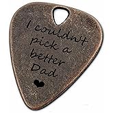 JUPPE Birthday Gift For Dad - I Couldn't Pick A Better Dad Guitar Pick With Leather Case Bronze Father's Day Gift