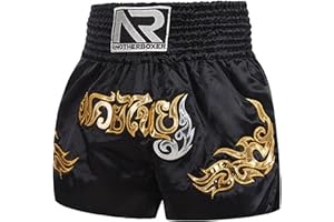 QAHDEIKD Muay Thai Shorts Boxing Fight Kickboxing Grappling Training Workout Gym Shorts for Men Women Kids