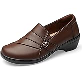 KORDAL Women's Comfortable & Lightweight Leather Loafers Slip-Ons Stylish Business Casual Dress Shoes Work Office Everyday Walking Shoes for Women