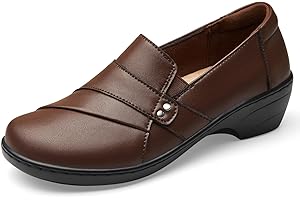 KORDAL Women's Comfortable & Lightweight Leather Loafers Slip-Ons Stylish Business Casual Dress Shoes Work Office Everyday Walking Shoes for Women