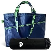 PINELIFE Extra Large Tote Bag Foldable Waterproof Summer Beach Bag for Women Men, Dual Handles, for Swim Gym Camping Shopping