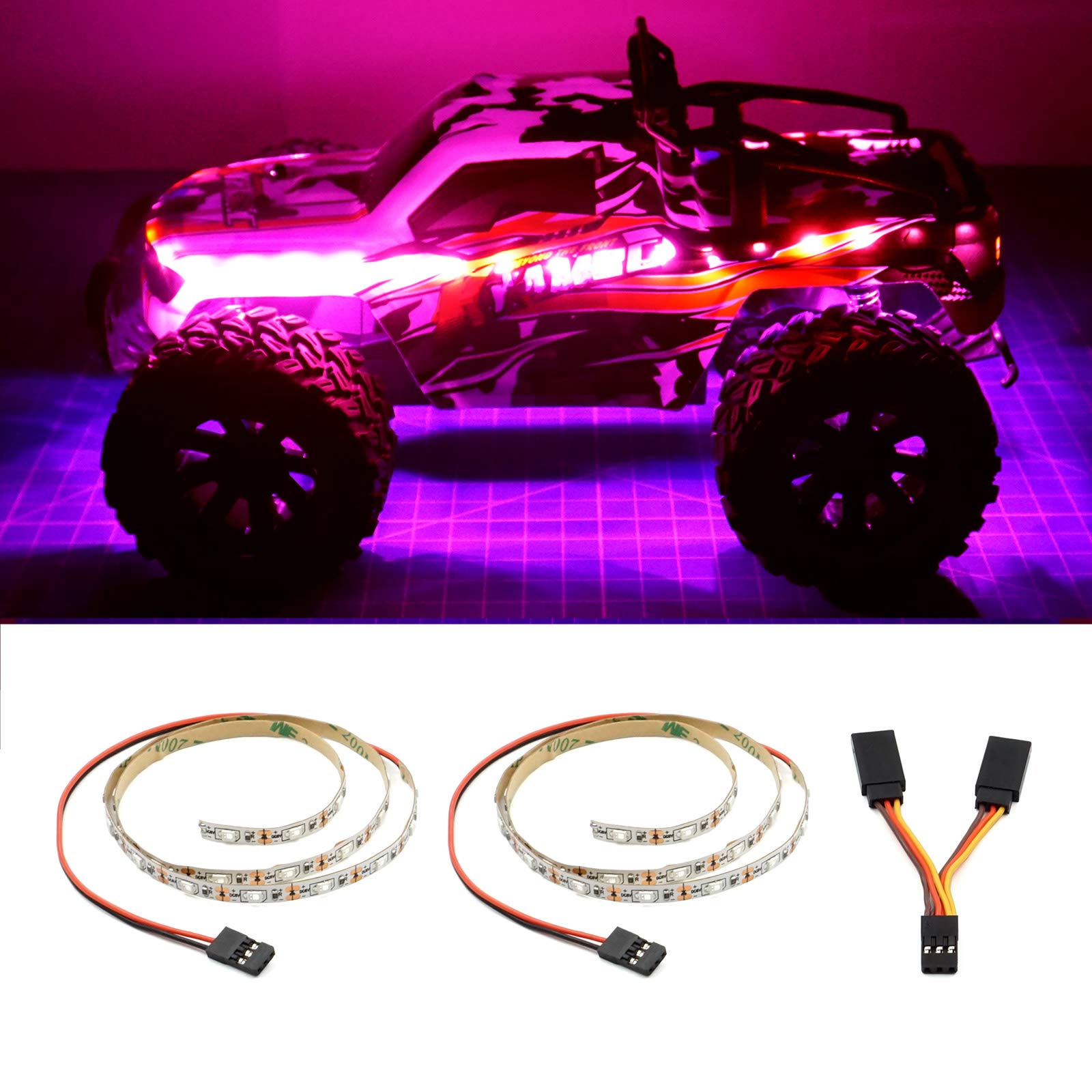 Elechawk LED Light Strip for RC Plane, Flying Wing, Drone, Car & Truck (Pink)