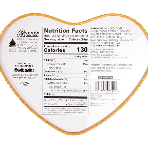 VALENTINE’S HERSHEY’S HEART SHAPED TIN, BASKETBALL THEMED CONTAINER FILLED WITH MINIATURE REESE PEANUT BUTTER CUPS, GIFT BASKET, PART FAVORS, & MORE, 3.7 OUNCES
