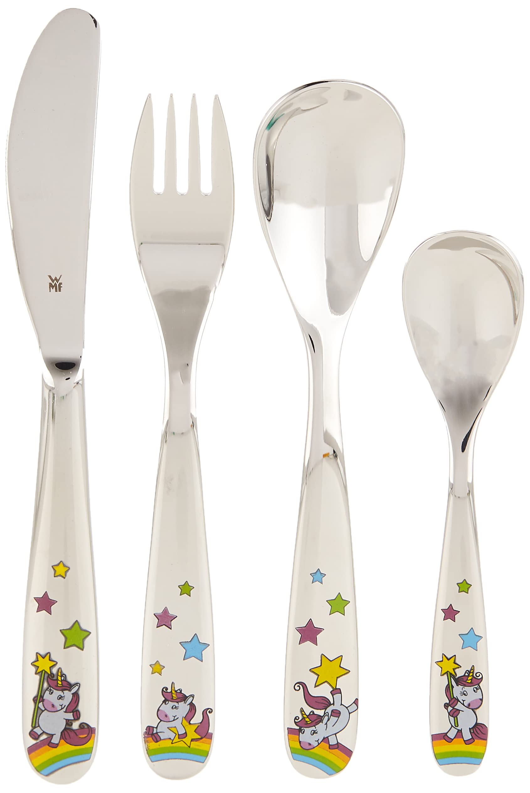 WMF Unicorn Children's Cutlery Set 4 Pieces Stainless Steel Cutlery Children 3-9 Years Polished Cromargan Dishwasher Safe