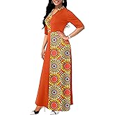 Runwind Maxi Long Dress for Women - Casual Church A-Line Elegant Cocktail Dresses V Neck