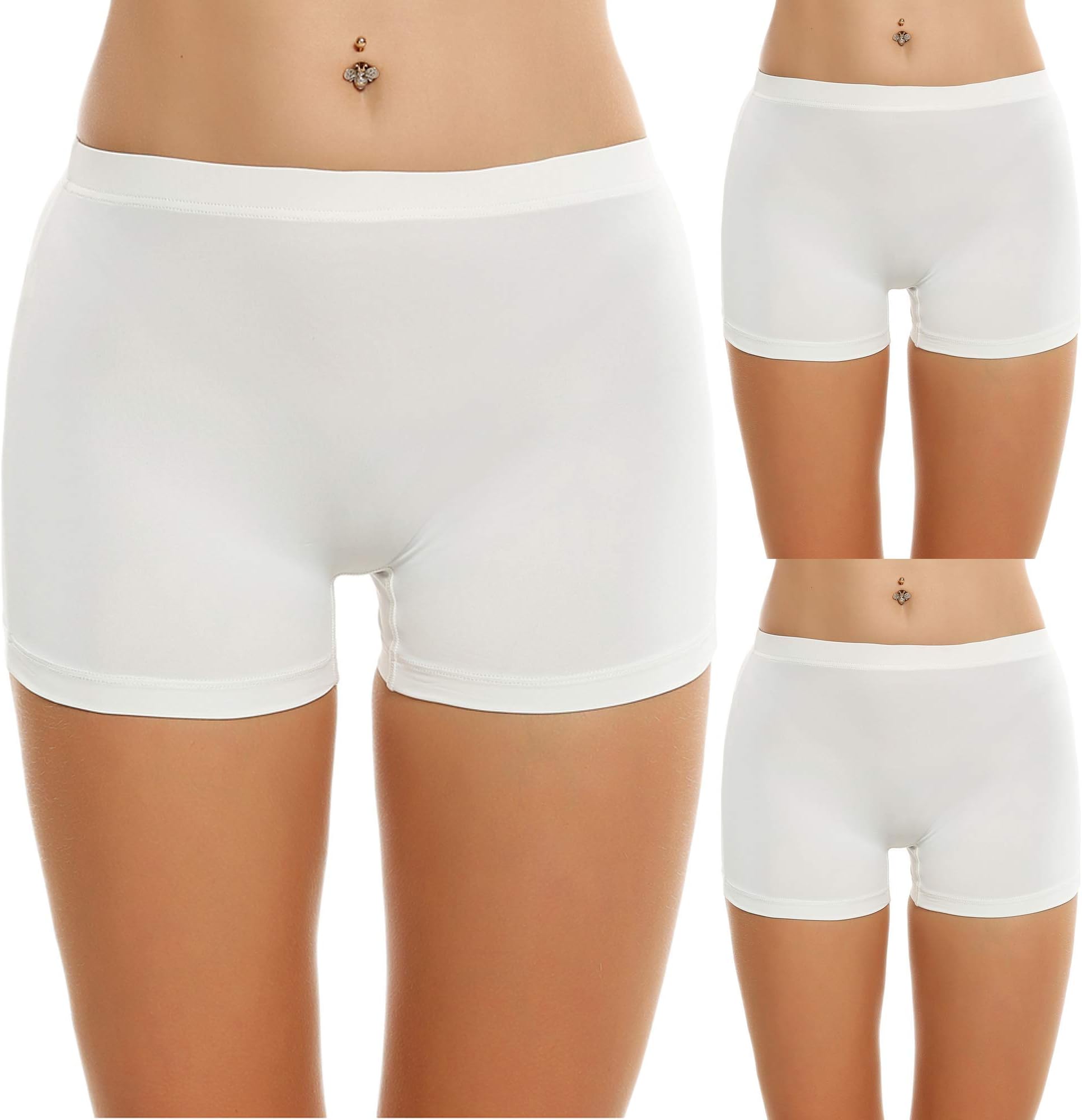Boyshort Panties Women's Soft Underwear Briefs Invisible Hipster 3 Pack Seamless Boxer Brief Panties S-XXL