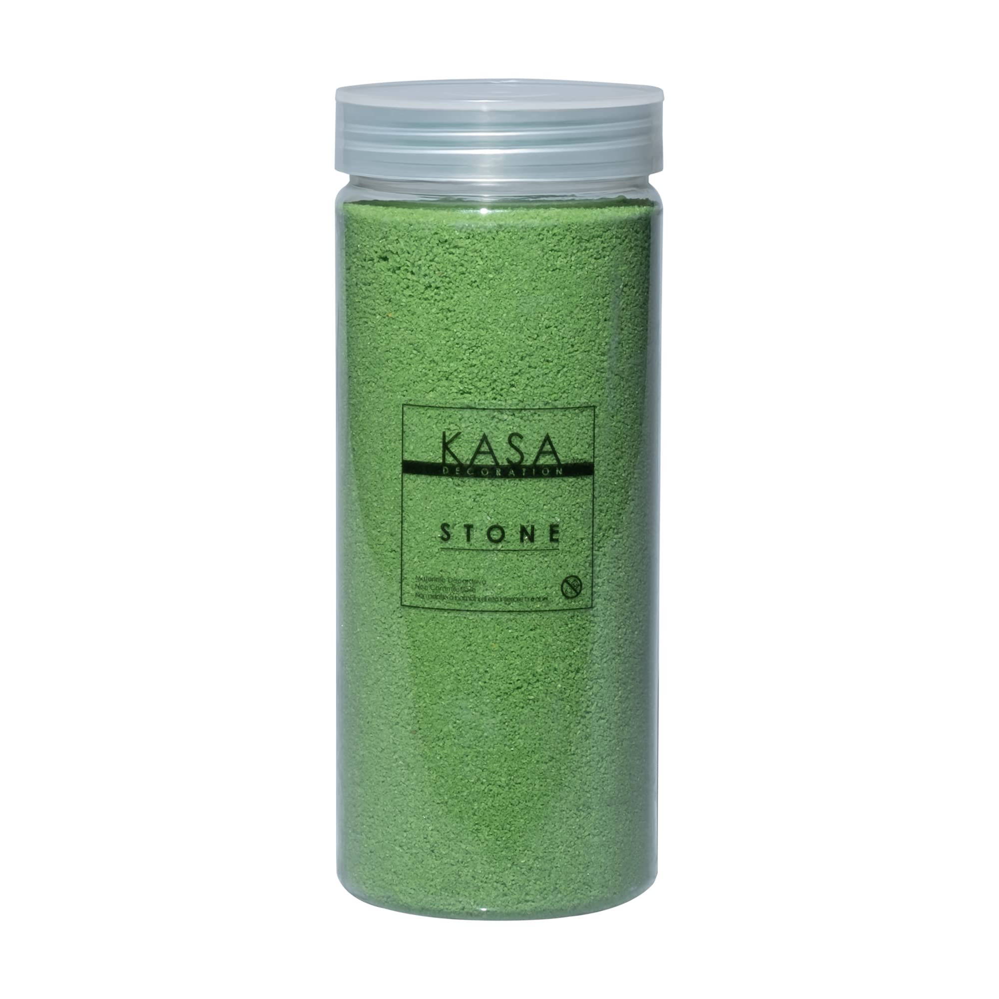 KASA DECORATION Green Glitter Coloured Sand for Decorations 1120 g, 11 Decorative Colours in Rigid Jars with Screw Cap, Thin 0.2-0.6 mm, Great for Your Decorative Ideas