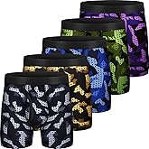 longfor Mens Boxer Briefs Mesh Knit Fast Dry Performance Sport Boxer Briefs No Ride-up 6’’Athletic Underwear with Fly for Men
