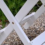 MEILEWLE Folding Wooden Outdoor Side Table - Square Garden Table - White view 5