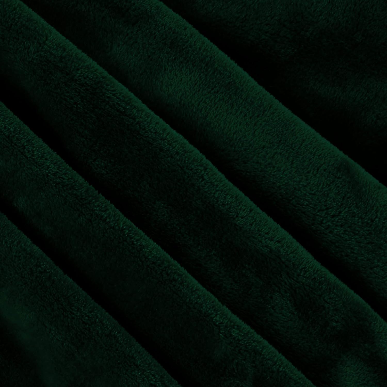 Exclusivo Mezcla Large Flannel Velvet Plush Throw Blanket - 50" x 70" (Forest Green): Home & Kitchen