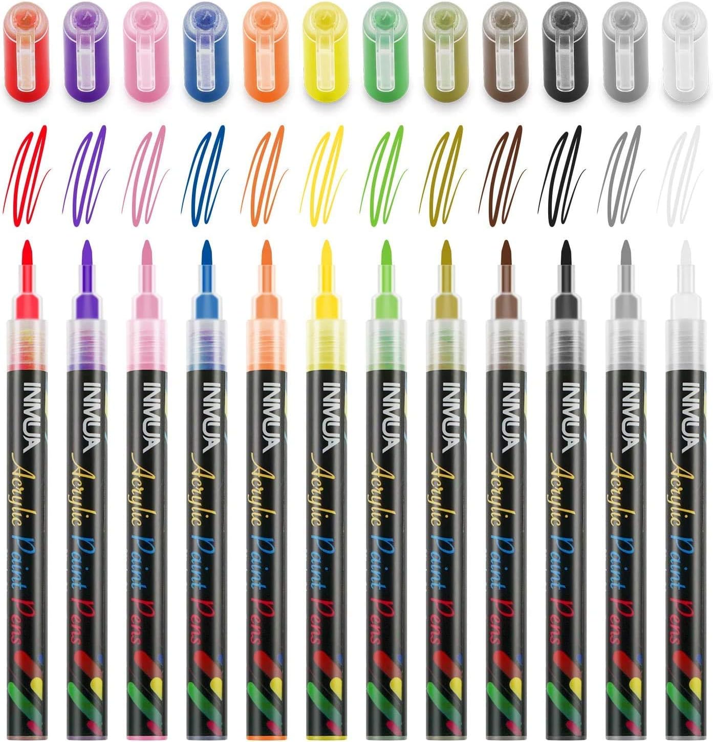 Schreibwaren Marker Filzstifte Nachfullbare 24 Ersatzspitzen Leinwand Metall 12 Fantastisch Lebendige Farben Acrylstifte Marker Stifte Keramik Stein Mittelgrosse Spitzenmarker Fur Holz Stoff Und Malerei Diy Kunsthandwerk Fatur It