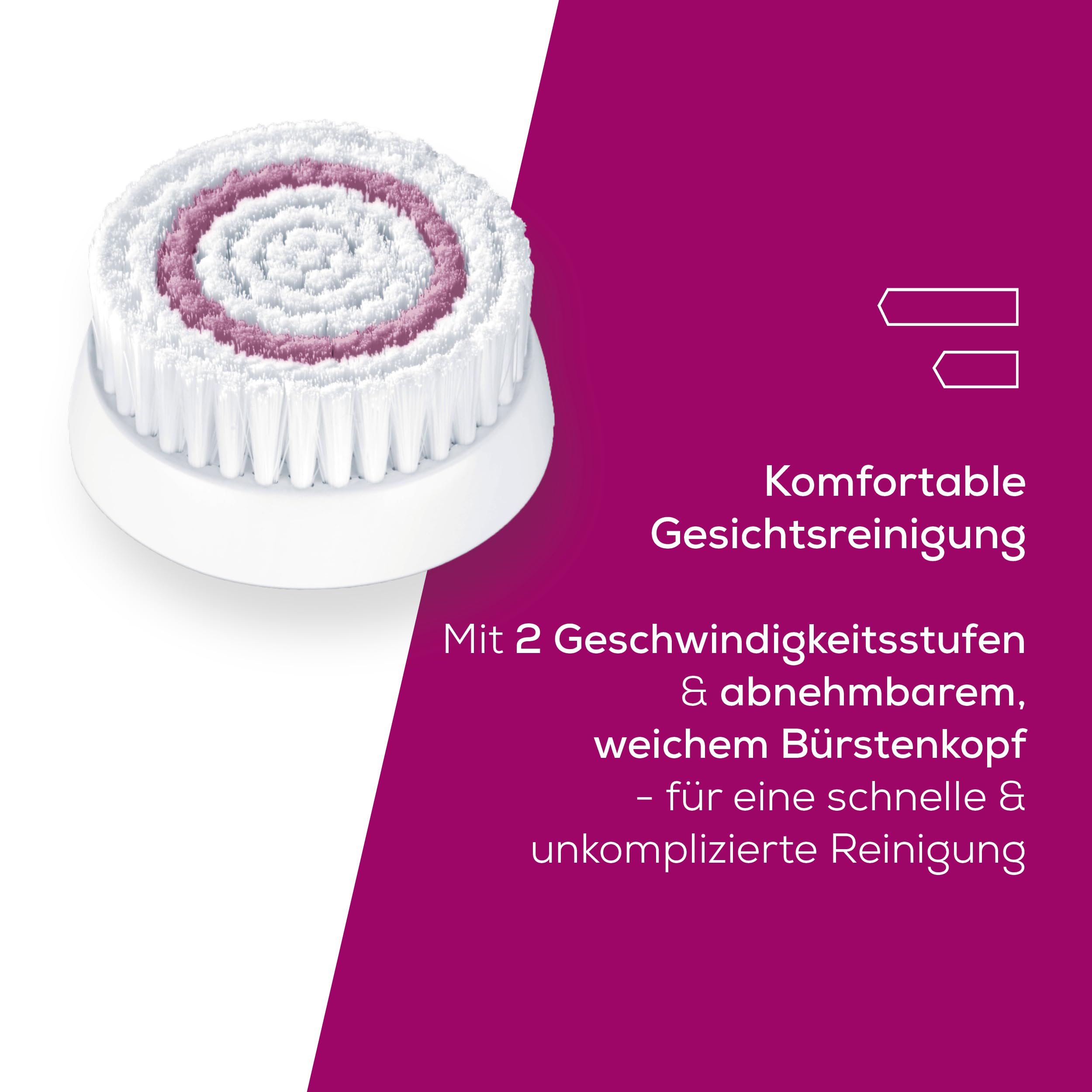 Beurer FC 45 elektrische Gesichtsreinigungsbürste, Tiefenreinigung für spürbar weiche & strahlende Haut, 2-stufige Rotation, Gesichtsbürste für alle Hauttypen, Wasserdicht, Weiß 4
