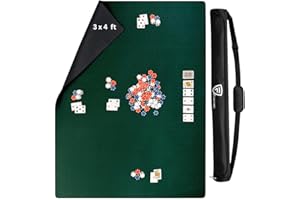 Feltectors Board Game Mat 36 x 48 in, Mahjong Mat for Table with Carrying Bag, Neoprene Playmat, Table Cover for Board Games, Tile, Poker, RPG and Dominoes - Green