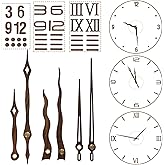 3 Sets Clock Hands and Numerals, CNYMANY Walnut Wood DIY Digital Clock Numbers Wall Clock Hands Replacement Parts, Clock Move