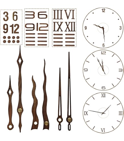 Jojofuny Lot De 5 Aiguilles Horloge En Bois – Remplacement DIY Pour Horloges Murales 12 Pouces – Style Naturel