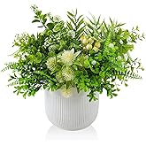 YOSKMIOR Fake Plants with Ceramic Pots, Artificial Plants Indoor, Faux Plant Flowers for Table Centerpiece Decorations Dining Room, Home Decor Living Room Bathroom Modern Farmhouse Decor