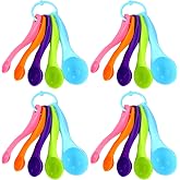 Frienda 20 Pcs Colorful Plastic Measuring Spoons for Kitchen Baking | 5 Spoon Sets with Rings, Cooking Baking for Dry Liquid Ingredients, Bulk Pack Ideal for Classroom Teaching Supply Kits