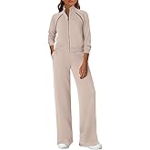 PRETTYGARDEN Womens 2 Piece Outfits Sweatsuits 2026 Fall Full Zip Sweatshirts Workout Pants Matching Lounge Sets Tracksuits