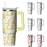 Kearscupra 30 oz Duck Tumbler with Handle and Straw, Insulated Stainless Steel Cup with Lid, Travel Coffee Mug Water Bottle, Gifts for Woman Animal Lovers