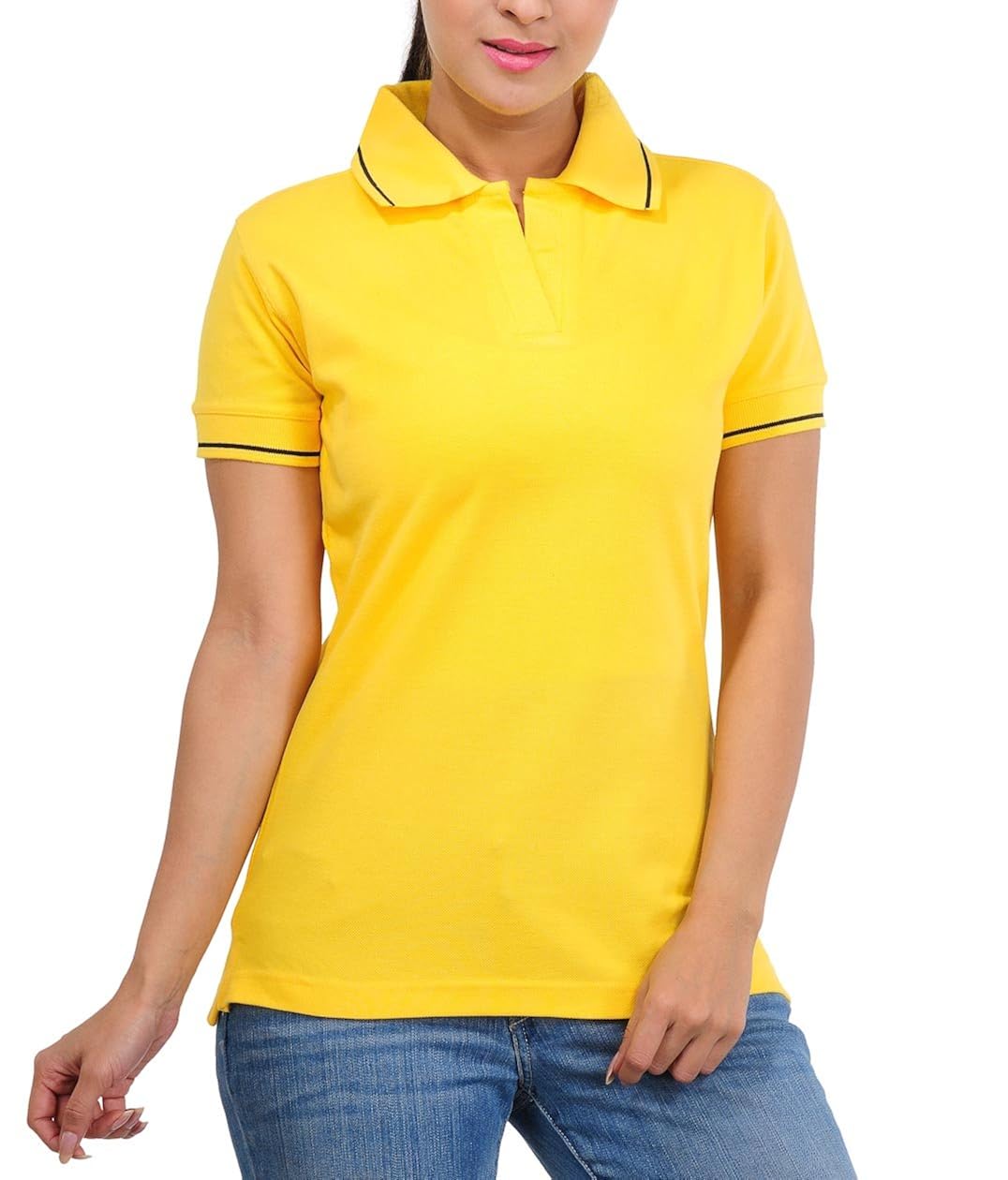 yellow polo t shirt women's