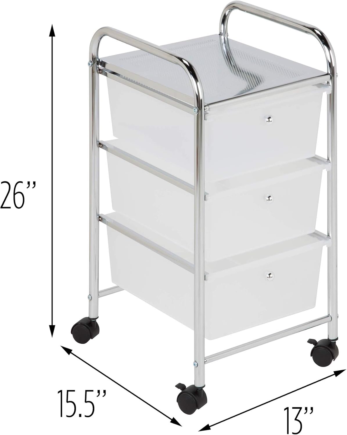 Honey-Can-Do 3-Drawer Plastic Storage Cart on Wheels: Home & Kitchen