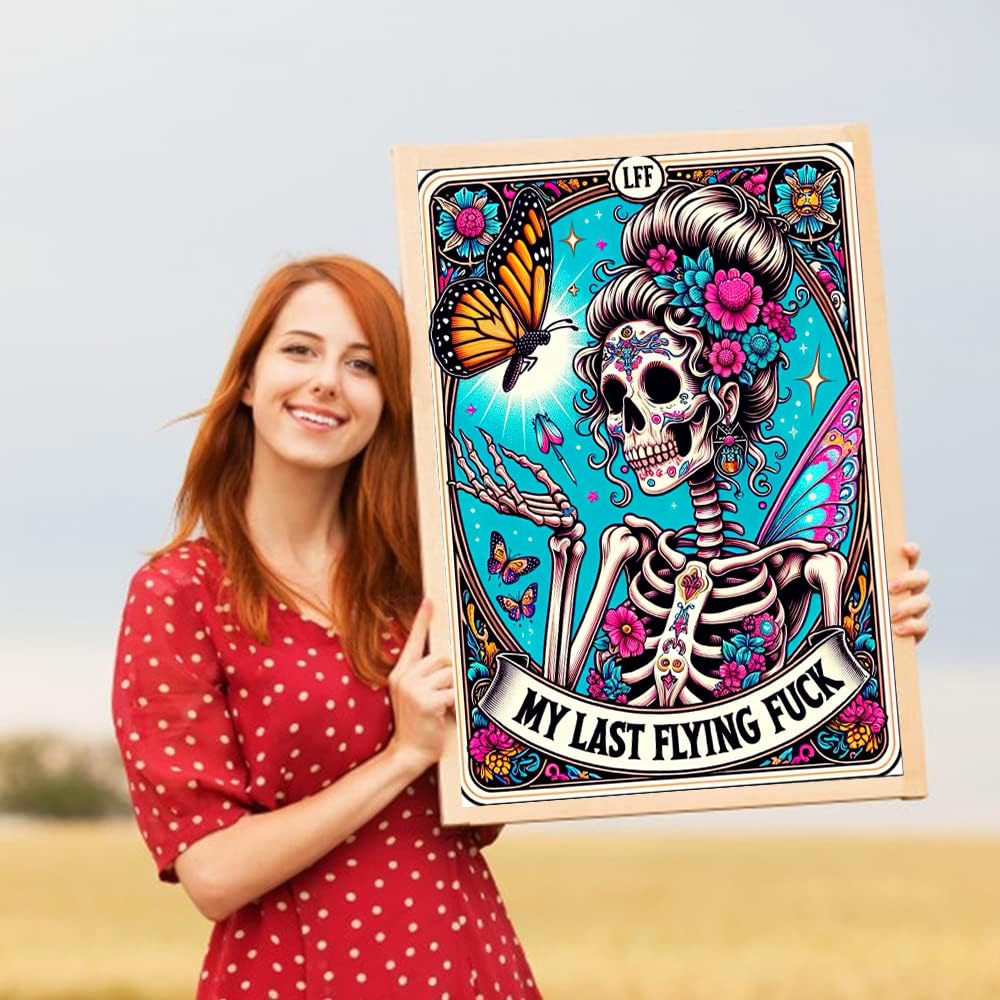 Meothan Skull Diamond Art Kits for Adults-Skull Last Flying Diamond Painting Kits for Adults Beginners, 5D DIY Full Drill Round Rhinestone Gem Art Crafts Paintings for Home Wall Decor 12