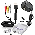 AC Power Supply + Audio Video RCA AV Cable Adapter Cord To External TV Screen Monitor For Super Nintendo SNES Nes Genesis 1 Systems Game Console Bundle Set