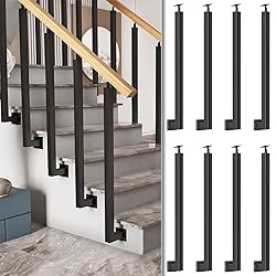 SDFVSDF 8-pcs Side Mount Stairs Railing
