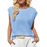 Cicy Bell Womens Cap Sleeve Tank Tops Boat Neck Loose Fit Tshirts Summer Casual Basic Tee Shirts