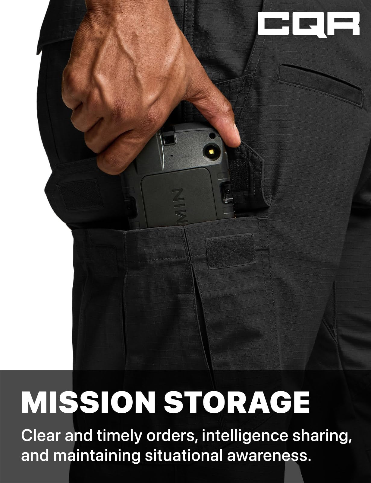 CQR Men's Tactical Pants, Water Resistant Ripstop Cargo Pants, Lightweight EDC Work Hiking Pants, Outdoor Apparel