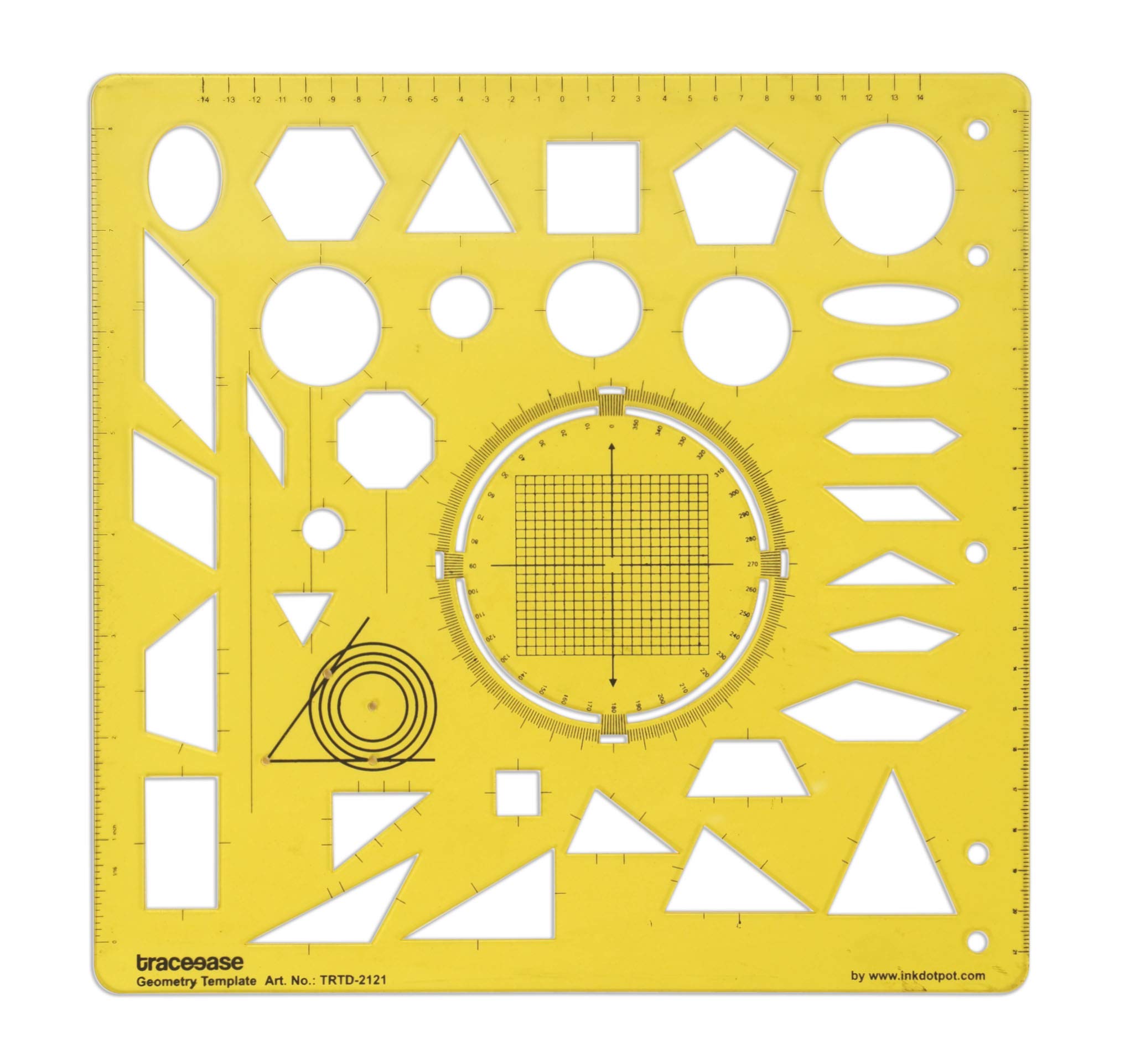 Traceease Geometric Drafting Geometry Template Drawing Stencil, Designing Template Measuring Ruler