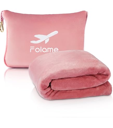 PAVILIA Ensemble De Couverture De Voyage, Couverture D'avion Douce 2 En 1, Couverture D'avion Compacte Et Compacte, Oreiller De Voiture Essentiel Pour Les Voyageurs, Accessoires Cadeaux De Voyageurs
