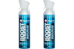 2 Pack Large 10-Liter Boost Oxygen Portable Pure Canned Natural Oxygen Canister Bottle for High Altitudes, Athletes, and More, Peppermint