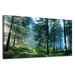 Green Forest Canvas Wall Art Living Room Wall Decor