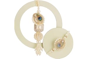 TIED RIBBONS Rakhi for Brother and Bhabhi | Raksha bandhan Mini Card | Roli Tika - Rakhi for Bhaiya Bhabhi Gift Set