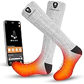 SNOW DEER Heated Socks for Men Women App Control Rechargeable Electric Battery Heating Warm Ski Sock for Winter Skiing Snowboarding Hunting Fishing Motorcycle Outdoors