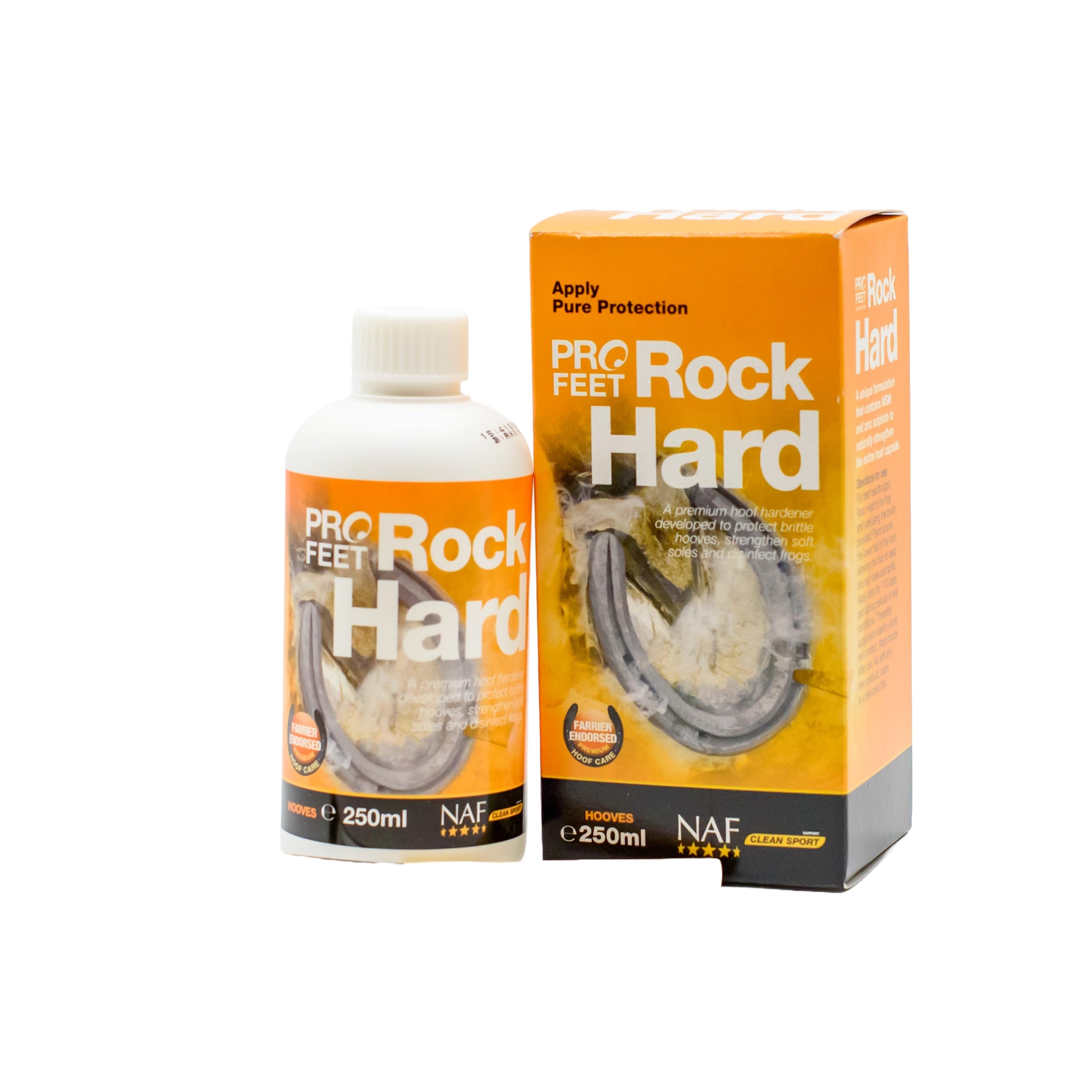 NAF Profeet Rock Hard 250ml – Hoof Hardener for Horses – Strengthens Soft or Crumbling Hooves – Antibacterial Formula for Hoof Wall & Sole Health