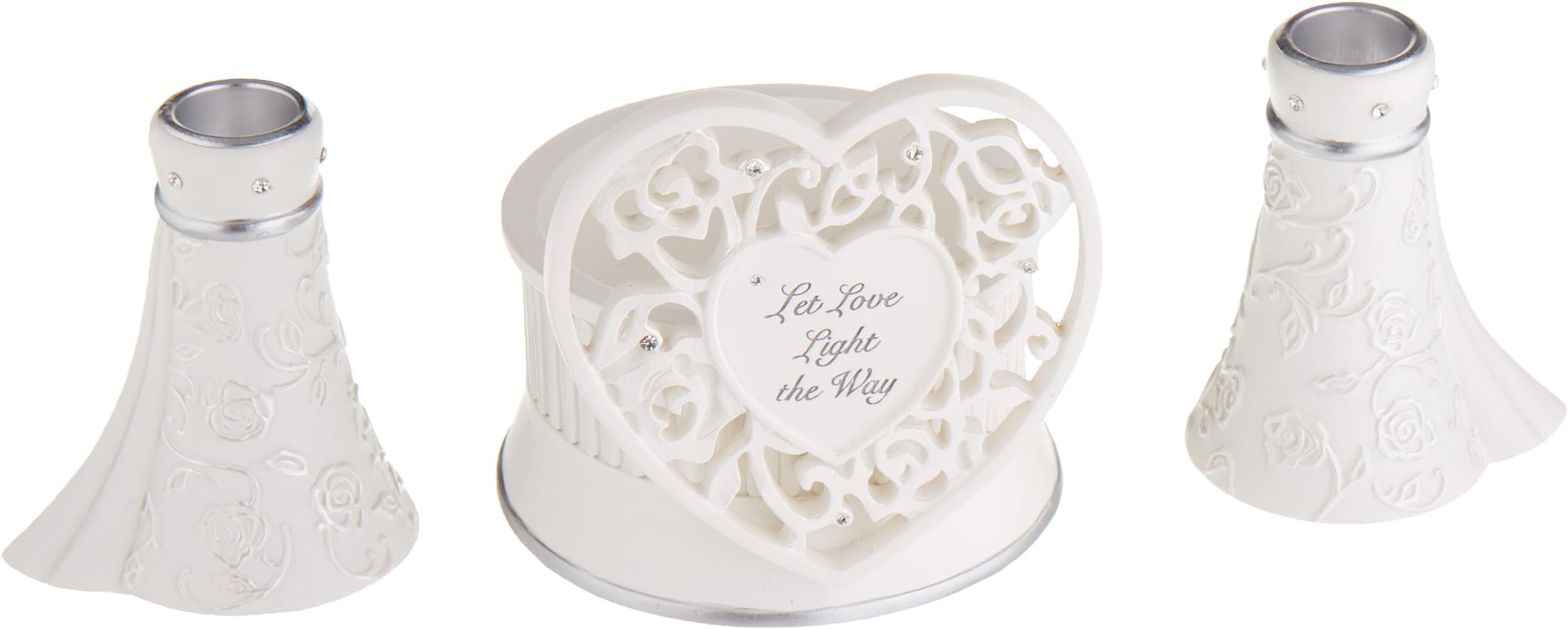 Language of Love 3-Piece Unity Candle Set, 4.5-Inch